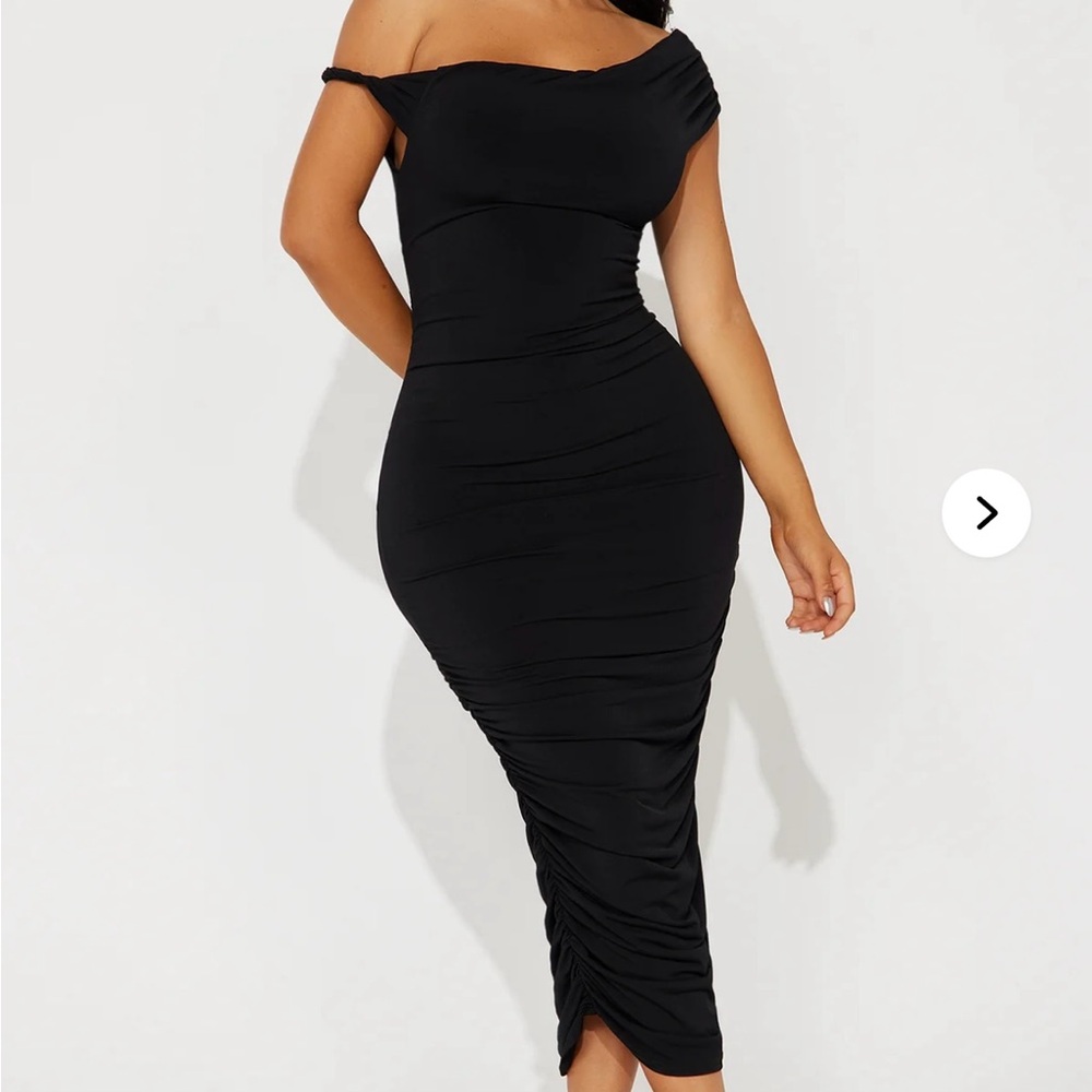 Fashion Nova Black One Shoulder Dress
